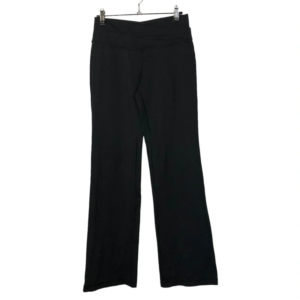 Lululemon‎ Astro Black Criss Cross Waistband Flared Leg Yoga Pant 6